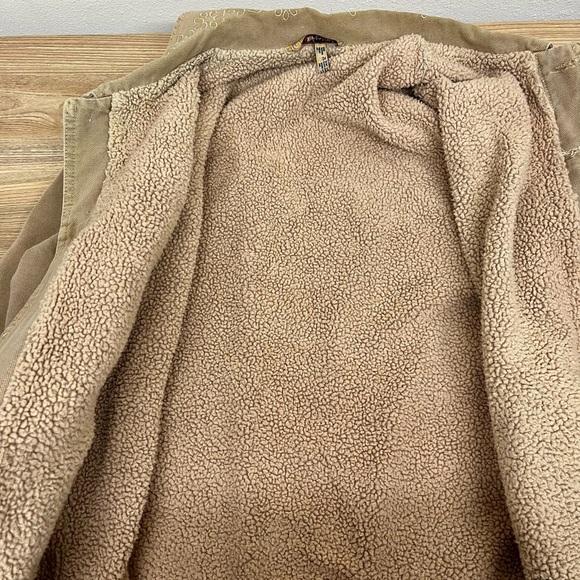 Vintage Gramicci Button Up Floral Embroidered Sherpa-Lined Barn Coat - Size L - Picture 3 of 11